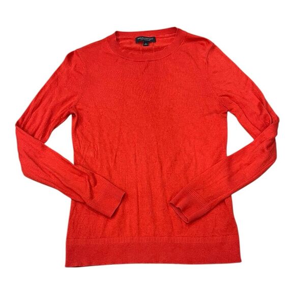 Banana Republic Orange Silk Cashmere Round Neck Sweater S - Picture 1 of 5